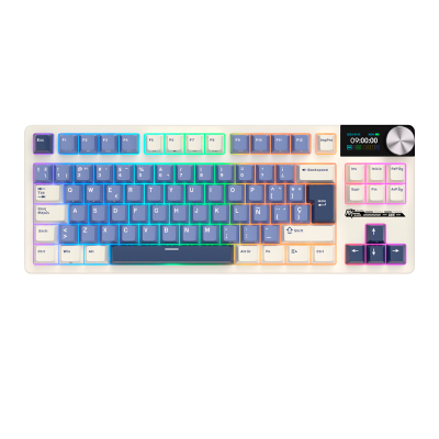 TECLADO MECANICO ROYAL KLUDGE RK-S85 INALAMBRICO 2.4 BT (SW-CLOUD)-HORIZON BLUE