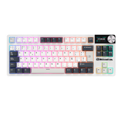 TECLADO MECANICO ROYAL KLUDGE RK-S85 INALAMBRICO 2.4 BT (SW-CLOUD)-WHITE NIGHT