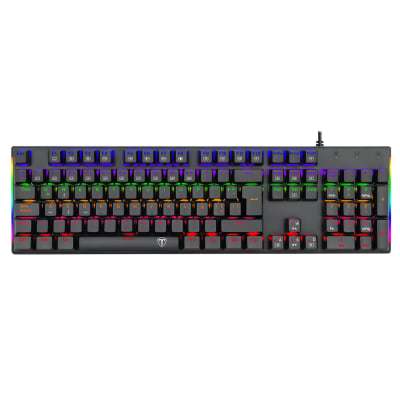 TECLADO MECANICO T-DAGGER NAXOS RAINBOW (SW-AZUL) NEGRO