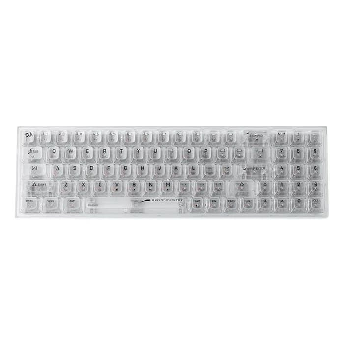 TECLADO MECANICO REDRAGON POLLUX PRO RGB INALAMBRICO BT (SW-ICE SILVER) BLANCO TRANSLUCIDO1