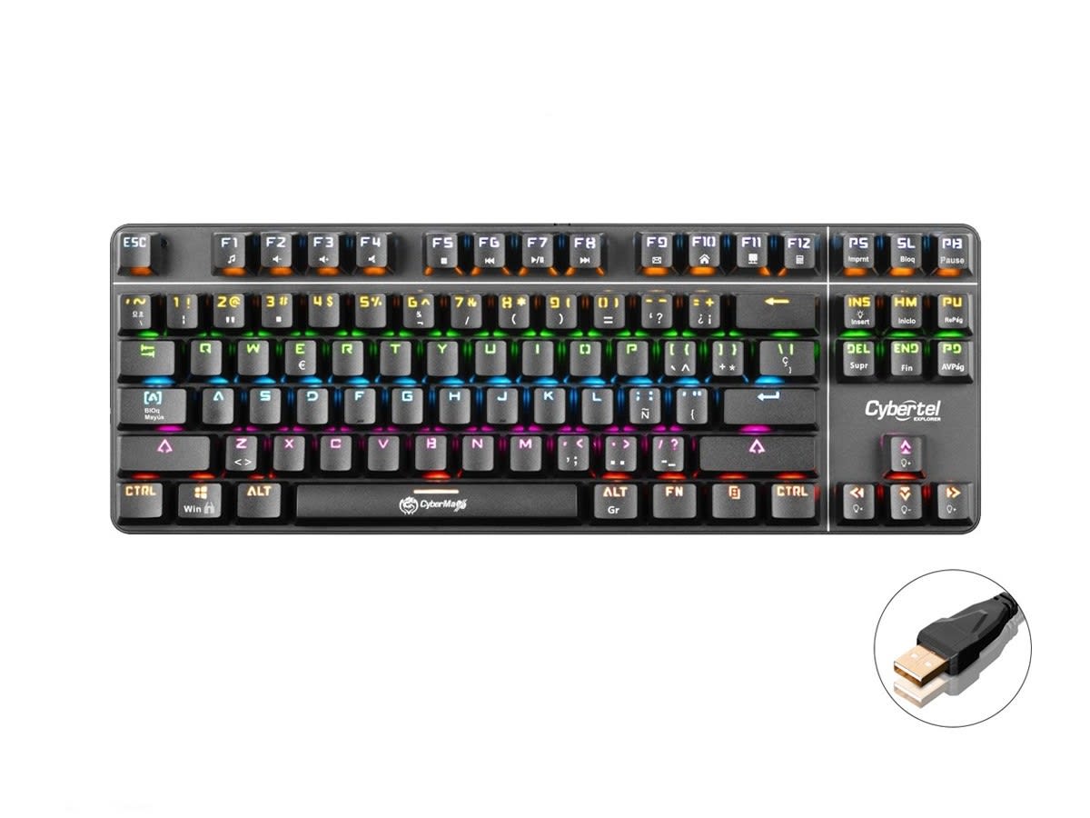 TECLADO MECANICO CYBERTEL EXPLORER GK1002 RAINBOW (SW-AZUL) NEGRO2