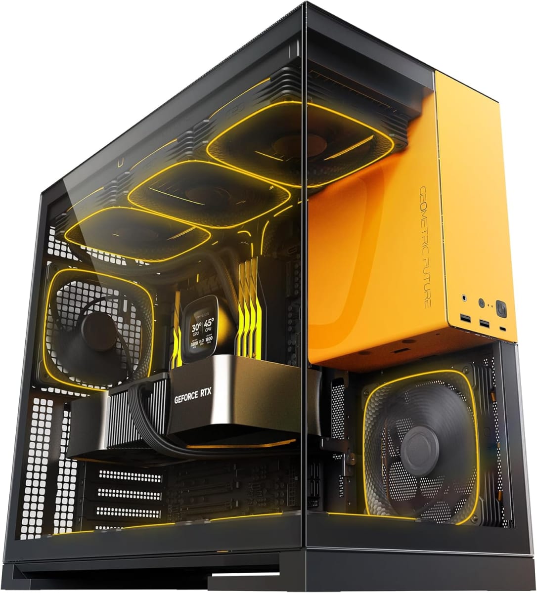 CASE GAMER GEOMETRIC FUTURE M5 ARGB | BLACK/YELLOW | 5 FANS X 140MM 0