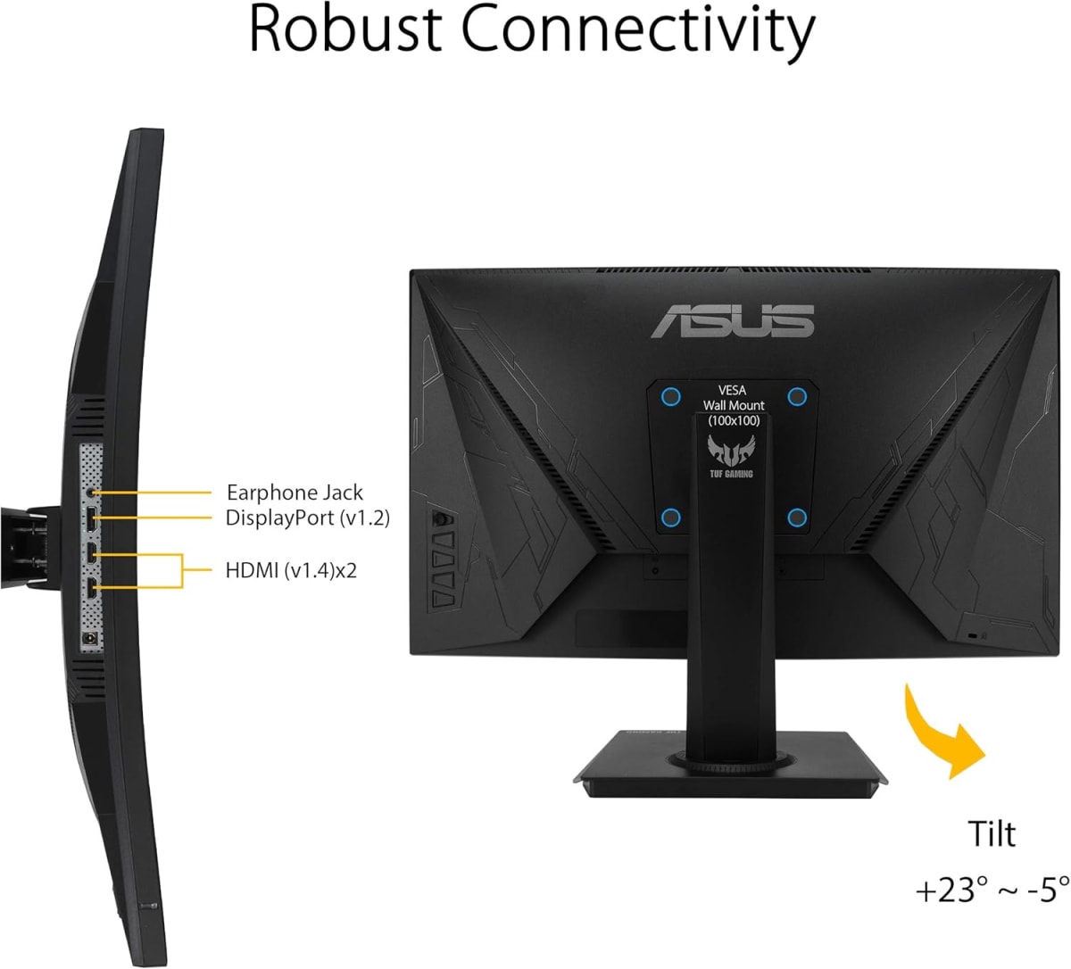Monitor curvo TUF Gaming de 23.6 pulgadas, 1080P, Full HD, 165 Hz, 1 ms, ELMB, Adaptive-Sync,2