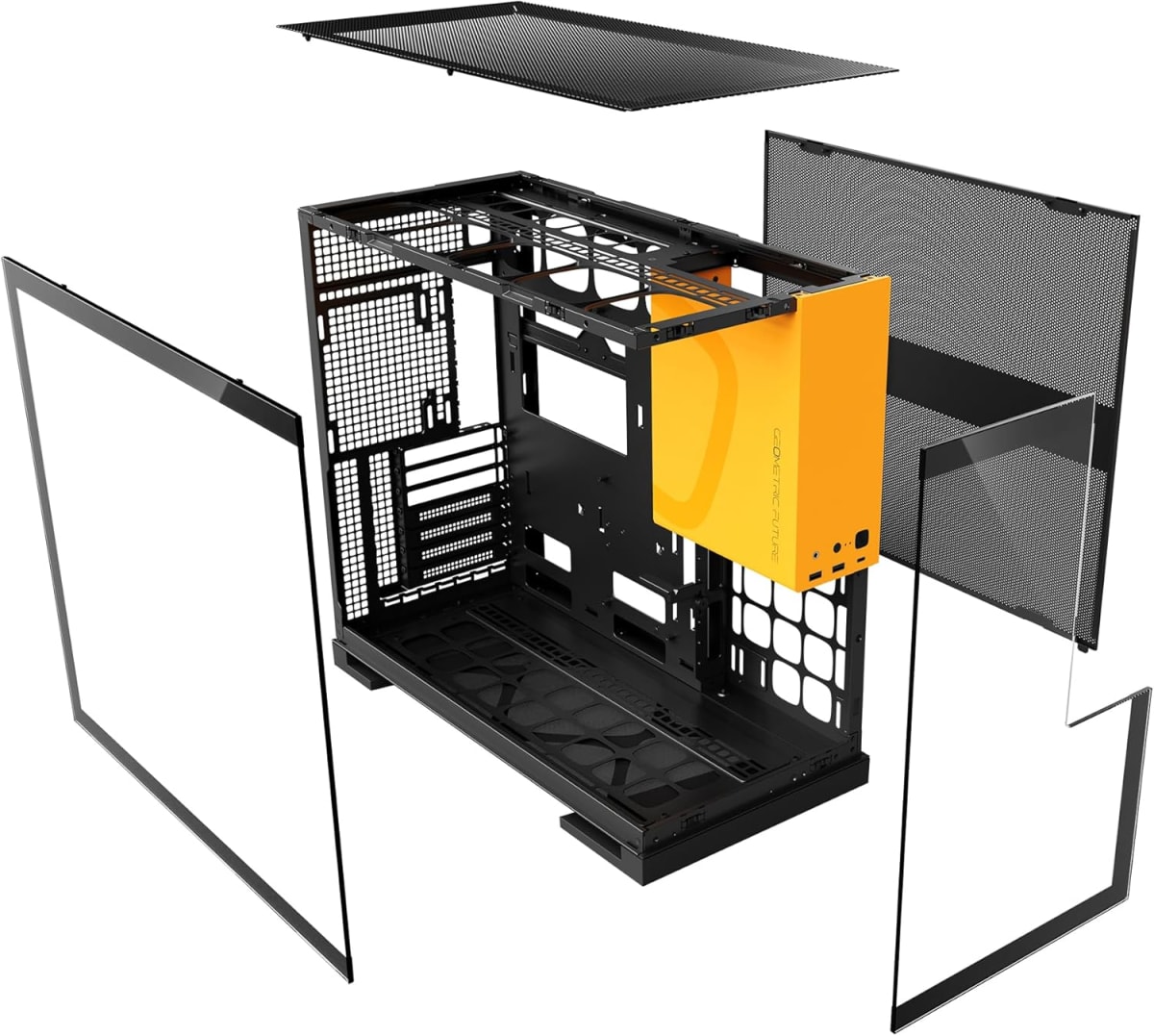 CASE GAMER GEOMETRIC FUTURE M5 ARGB | BLACK/YELLOW | 5 FANS X 140MM2