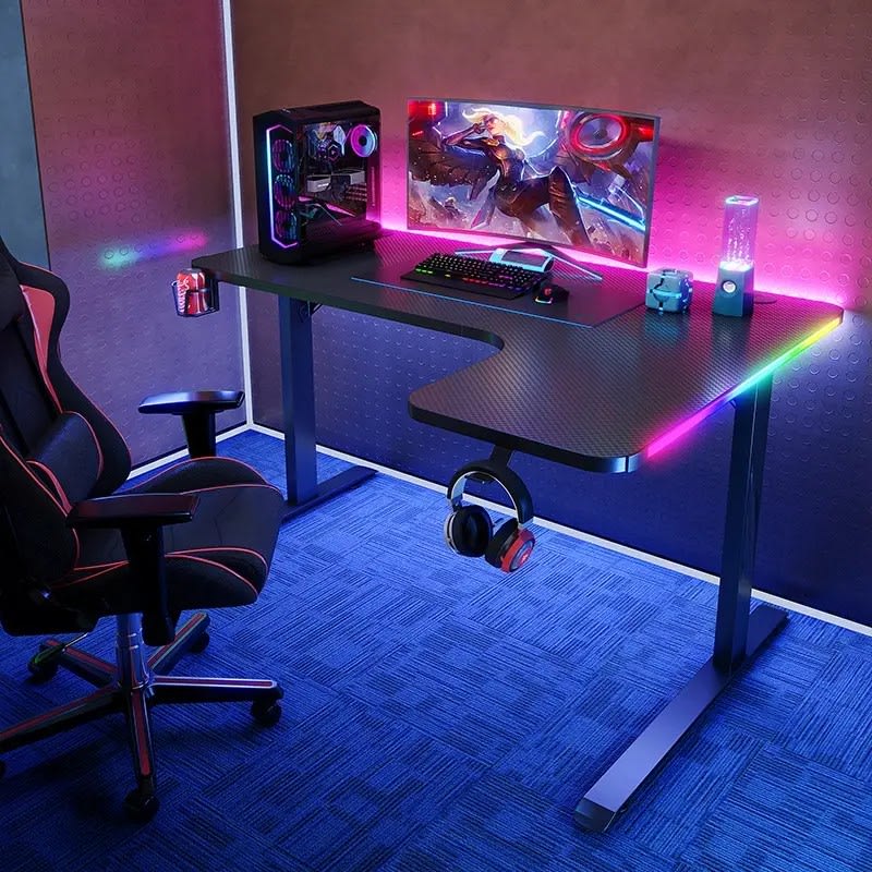 ESCRITORIO GAMER D2200 1600MM L BLACK2
