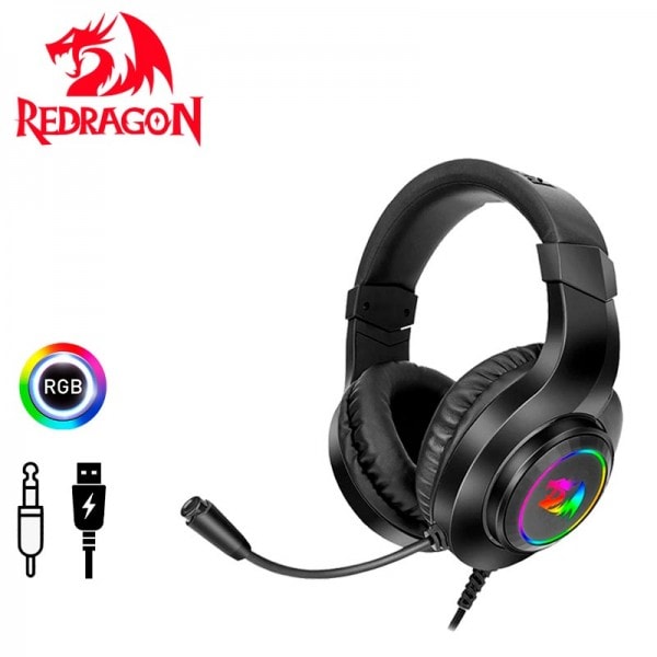 AURICULARES REDRAGON HYLAS H260-RGB 3.5MM NEGRO 0