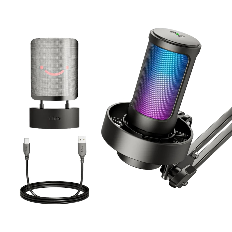 MICROFONO FIFINE A8T CON SOPORTE DE BRAZO NEGRO2