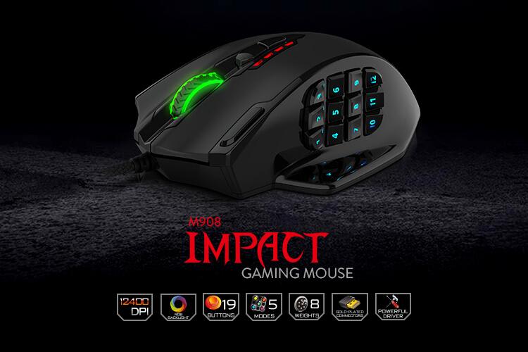 MOUSE REDRAGON IMPACT M908 12400DPI NEGRO2