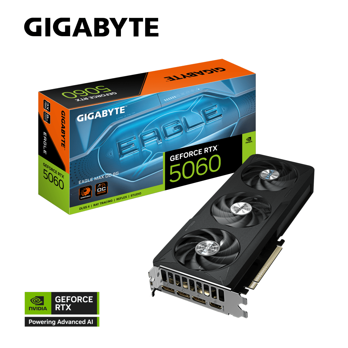 TARJETA DE VIDEO GIGABYTE RTX 5060 8GB EAGLE MAX 3X OC GDDR7 0
