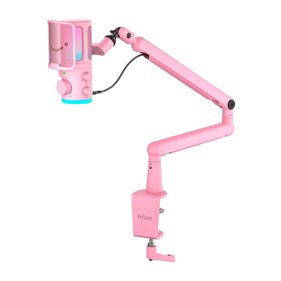 MICROFONO FIFINE TAM6 CON BRAZO ROSADO2