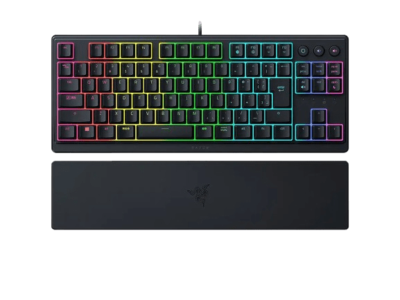 TECLADO SEMI MECANICO RAZER ORNATA V3 TENKEYLESS LP US CHROMA RGB NEGRO2