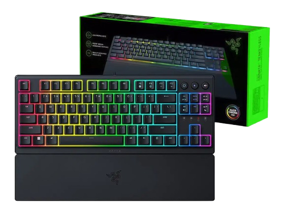 TECLADO SEMI MECANICO RAZER ORNATA V3 TENKEYLESS LP US CHROMA RGB NEGRO 0