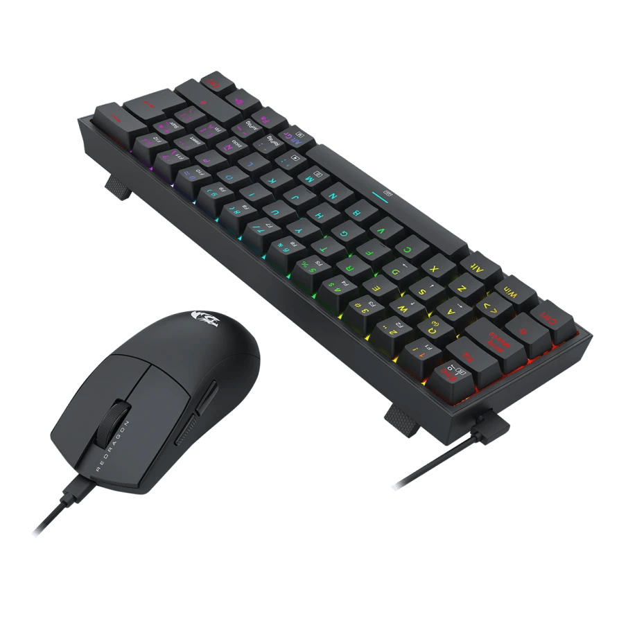 COMBO REDRAGON S143 TECLADO FIZZ SP + MOUSE M724 NEGRO3