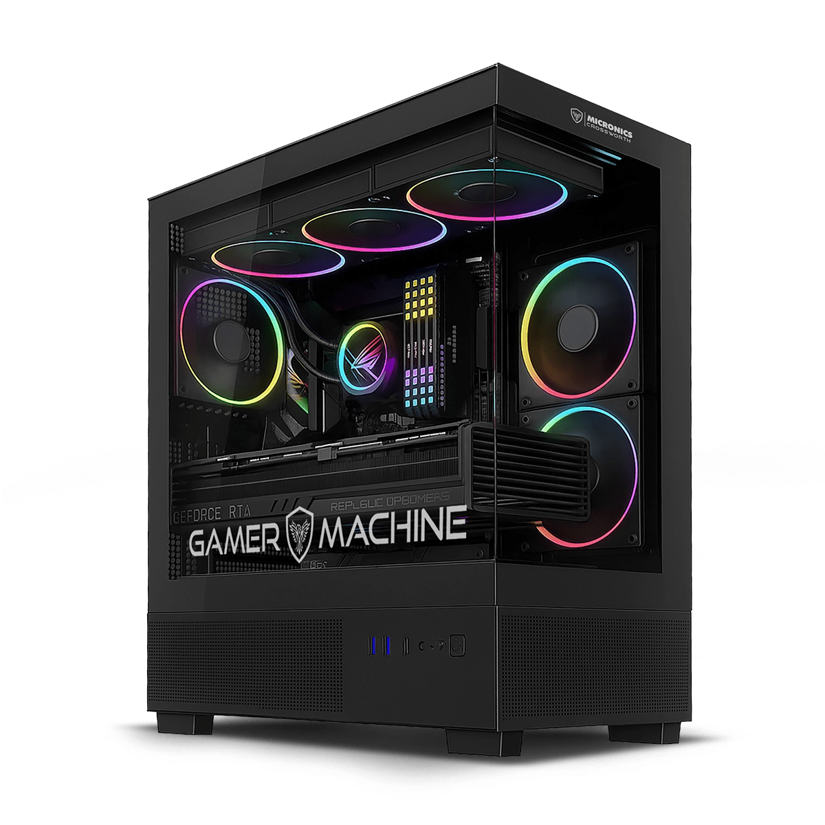 CASE MICRONICS CROSSWORTH MIC FC1002 USB3.0 6FAN ARGB ATX NEGRO1