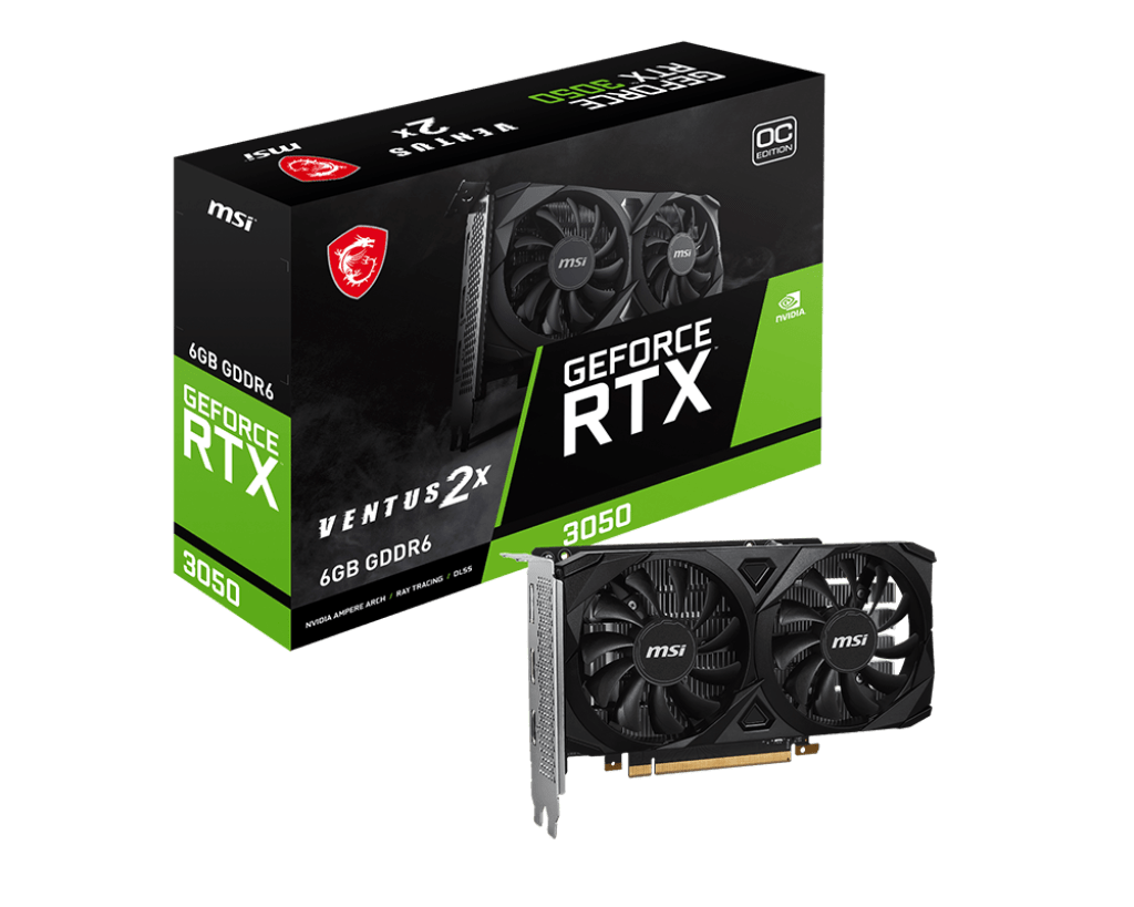 TARJETA DE VIDEO MSI RTX 3050 6GB VENTUS X2 OC GDDR6 0