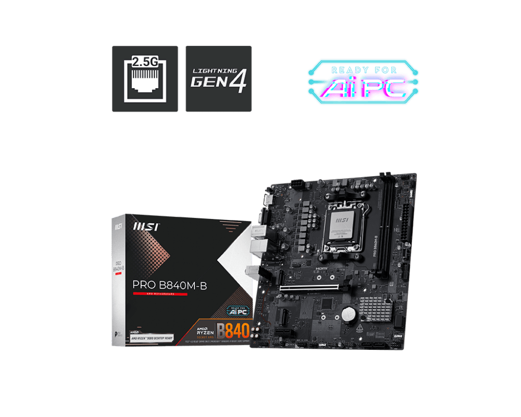 PLACA MADRE MSI PRO B840M-B MATX AM5 DDR5 0