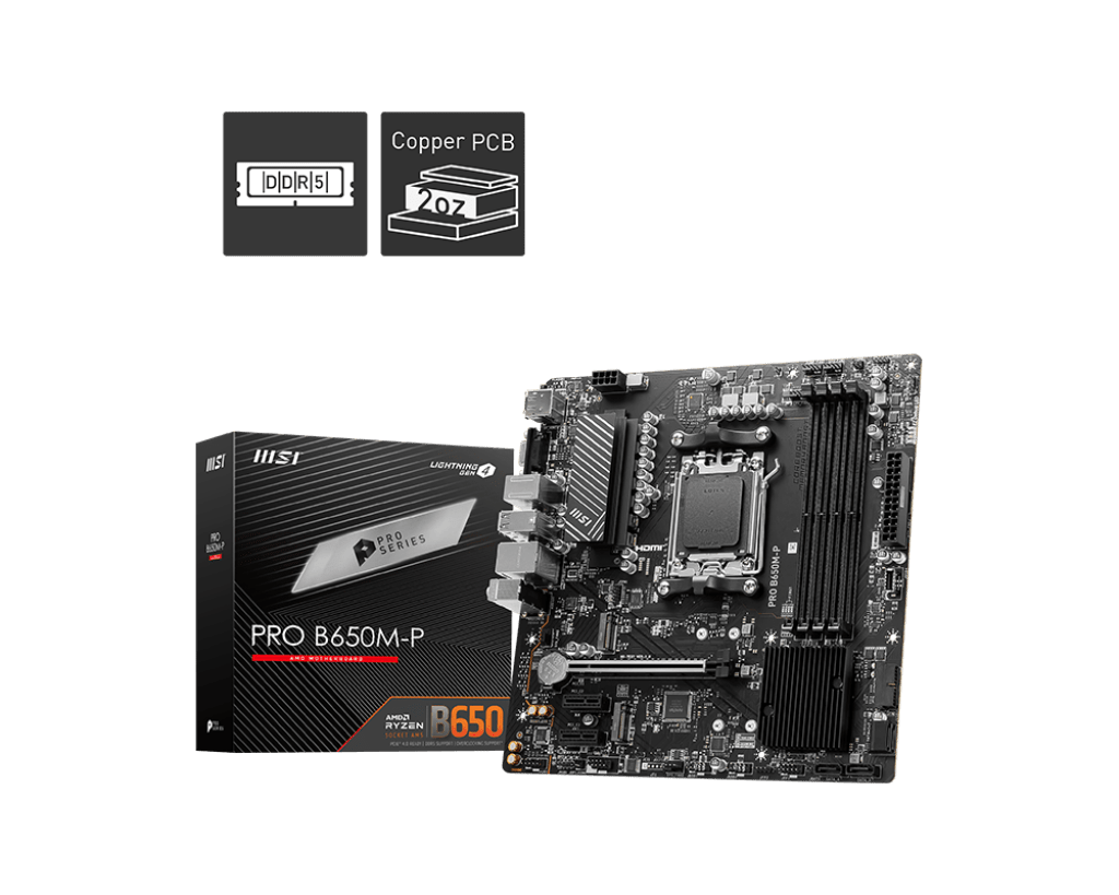 PLACA MADRE MSI PRO B650M-P MATX AM5 DDR5 0