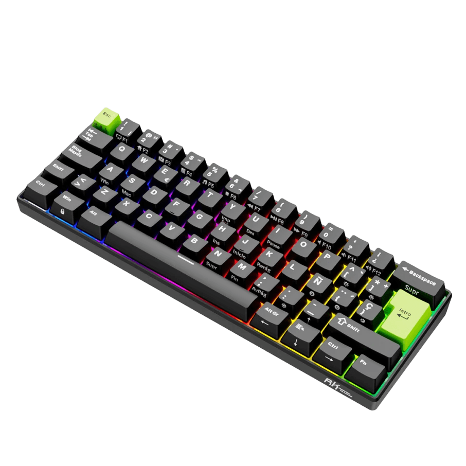 TECLADO MAGNETICO ROYAL KLUDGE RK-C61 ALAMBRICO 8KHZ SP (SW-MINT MG) BLACK GREEN3