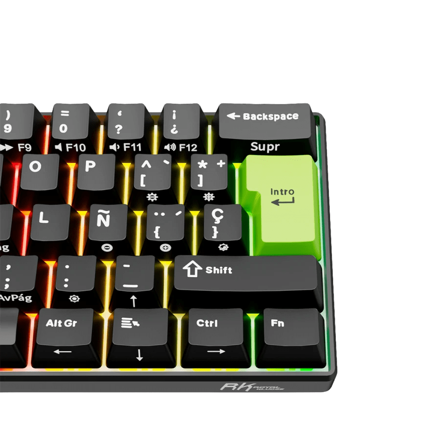 TECLADO MAGNETICO ROYAL KLUDGE RK-C61 ALAMBRICO 8KHZ SP (SW-MINT MG) BLACK GREEN4