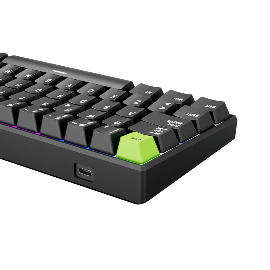 TECLADO MAGNETICO ROYAL KLUDGE RK-C61 ALAMBRICO 8KHZ SP (SW-MINT MG) BLACK GREEN5