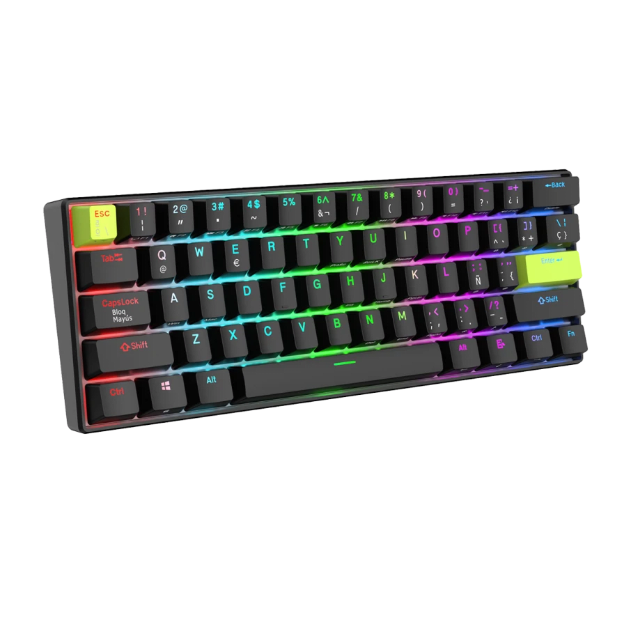 TECLADO MAGNETICO ROYAL KLUDGE RK-C61 ALAMBRICO 8KHZ US (SW-MINT MG) BLACK GREEN2
