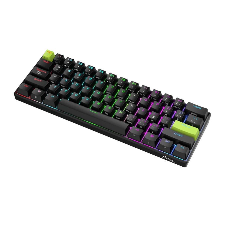 TECLADO MAGNETICO ROYAL KLUDGE RK-C61 ALAMBRICO 8KHZ US (SW-MINT MG) BLACK GREEN3