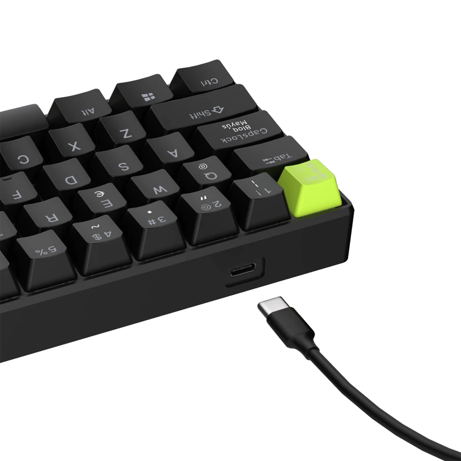 TECLADO MAGNETICO ROYAL KLUDGE RK-C61 ALAMBRICO 8KHZ US (SW-MINT MG) BLACK GREEN4
