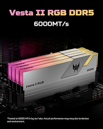 MEMORIA RAM ACER PREDATOR VESTA II 32GB (2X16GB) 6000MHZ DDR5 PLATEADO2