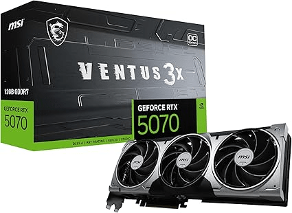 TARJETA DE VIDEO MSI RTX 5070 VENTUS 3X OC EDITION 12GB GDDR7 0