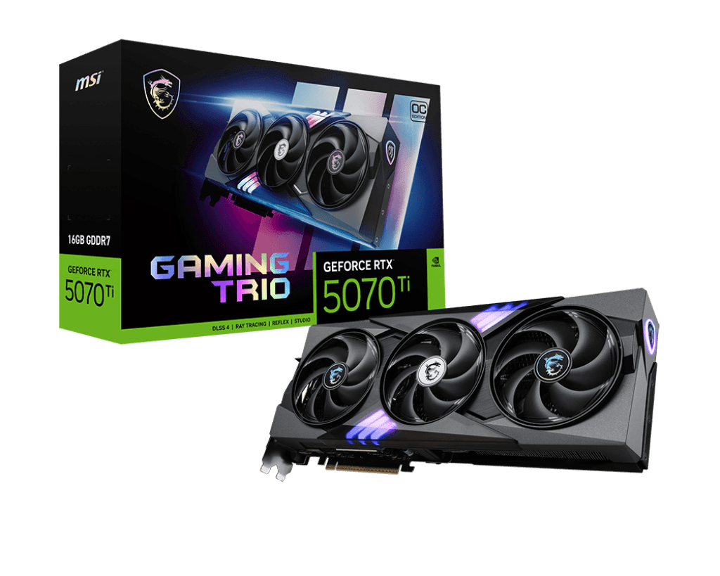 TARJETA DE VIDEO MSI RTX 5070TI GAMING TRIO OC EDITION 16GB GDDR7 0