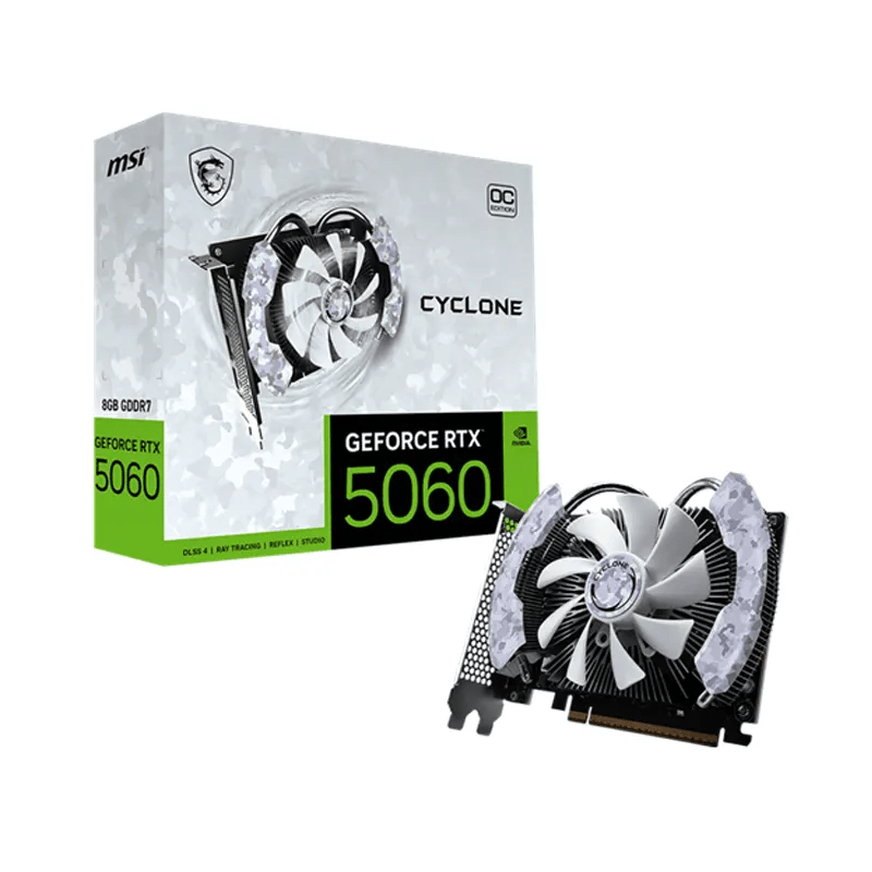 TARJETA DE VIDEO MSI RTX 5060 8GB CYCLONE 1F OC EDITION GDDR7 0