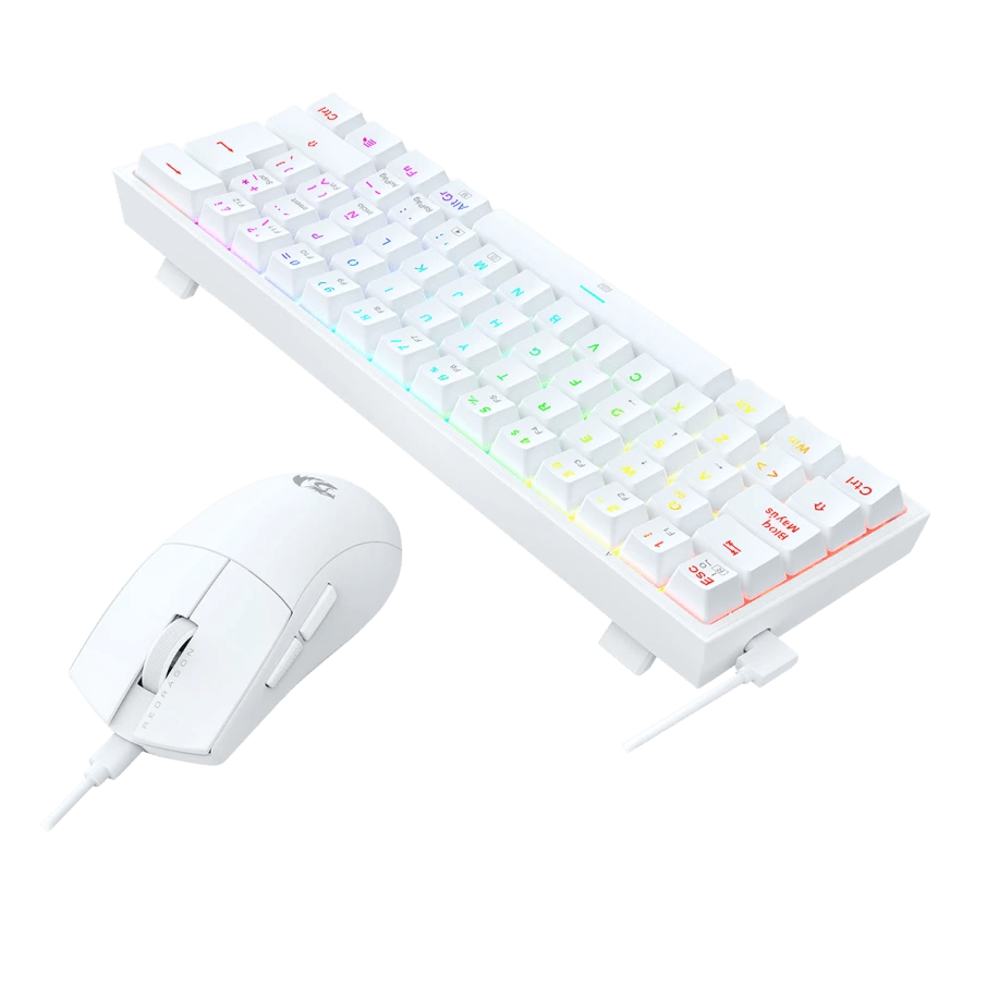 COMBO REDRAGON S143 TECLADO FIZZ SP + MOUSE M724W BLANCO4