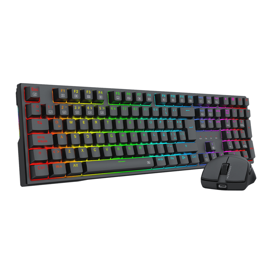 COMBO REDRAGON ESSENTIALS 2 EN 1 S146-SP TECLADO TRUNDLE K668RG-SP + MOUSE K1NG M724 NEGRO3