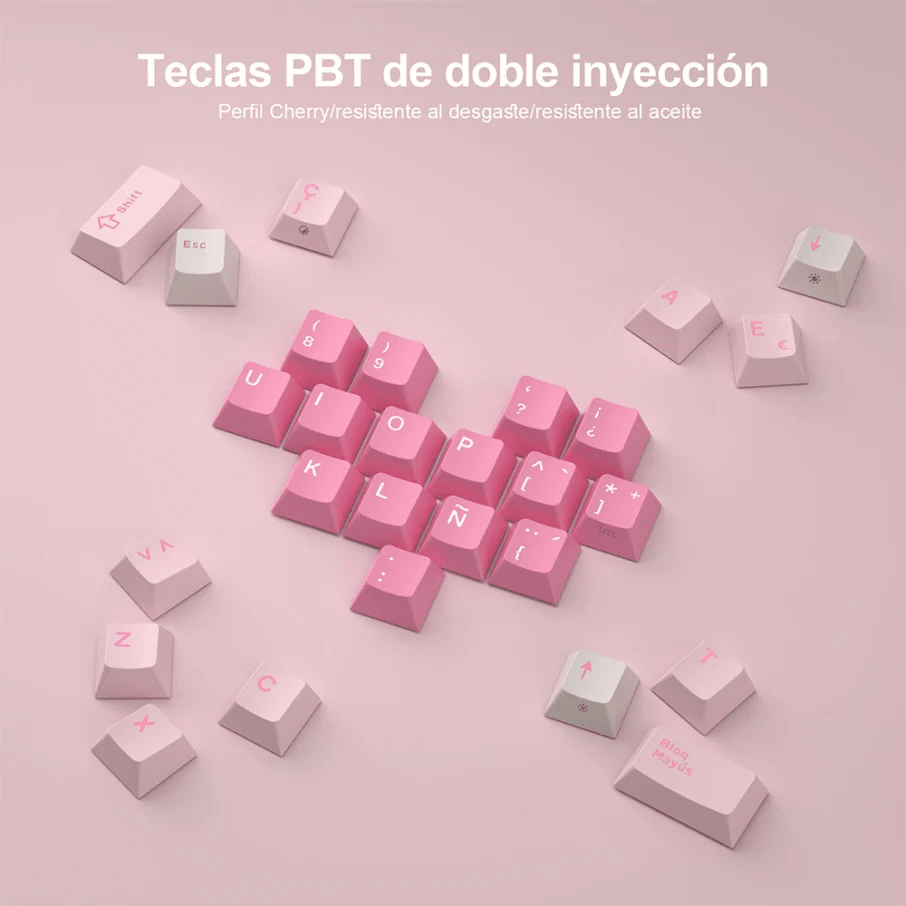 TECLADO MECANICO ROYAL KLUDGE RK-R75 ALAMBRICO RGB SP (SW-CREAMY) PINK MELODY2