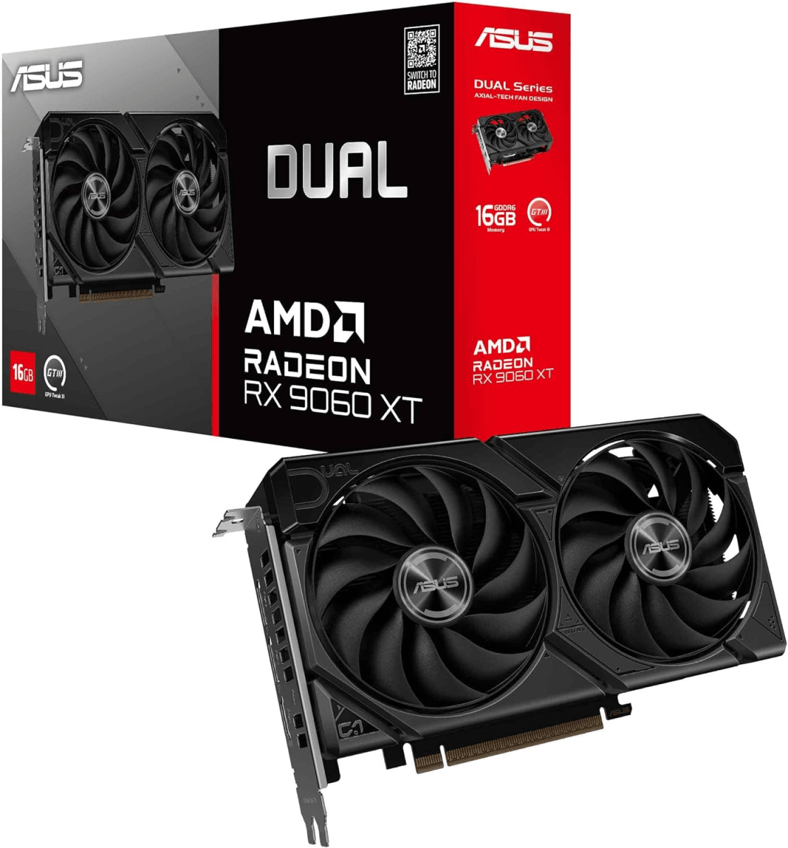 TARJETA DE VIDEO ASUS DUAL RX 9060XT 16GB GDDR6 0