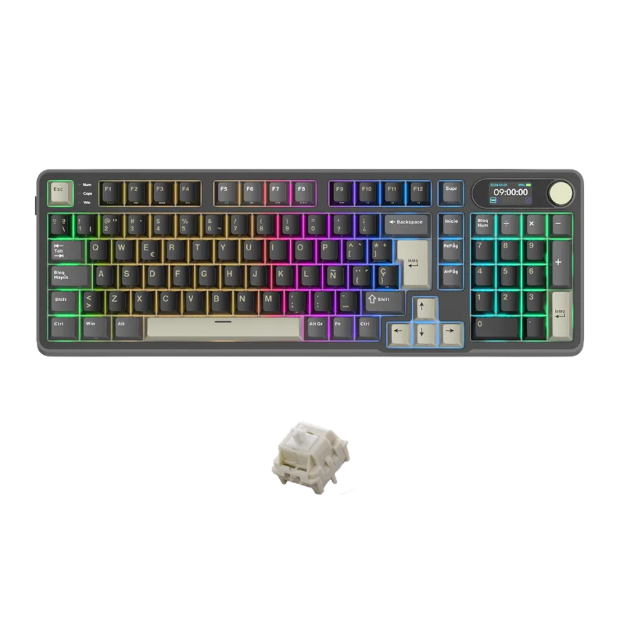 TECLADO MECANICO ROYAL KLUDGE RK-S98 INALAMBRICO 2.4 BT (SW-CHARTREUSE)-BLACKBERRY MOUSE6