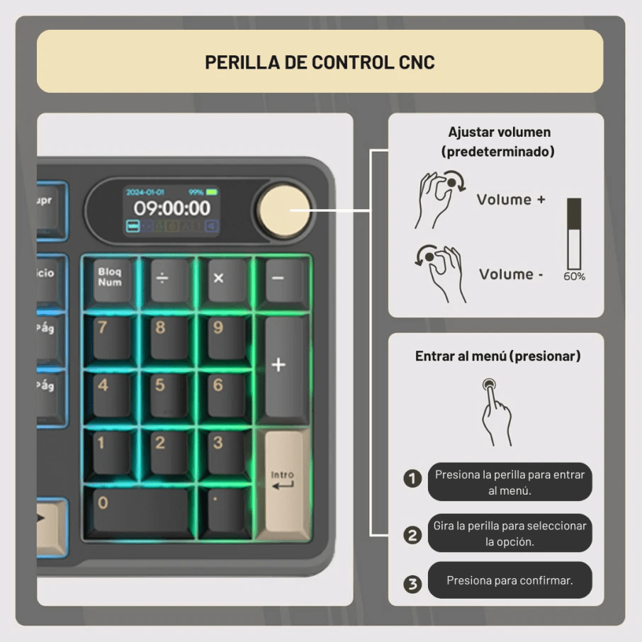 TECLADO MECANICO ROYAL KLUDGE RK-S98 INALAMBRICO 2.4 BT (SW-CHARTREUSE)-BLACKBERRY MOUSE7