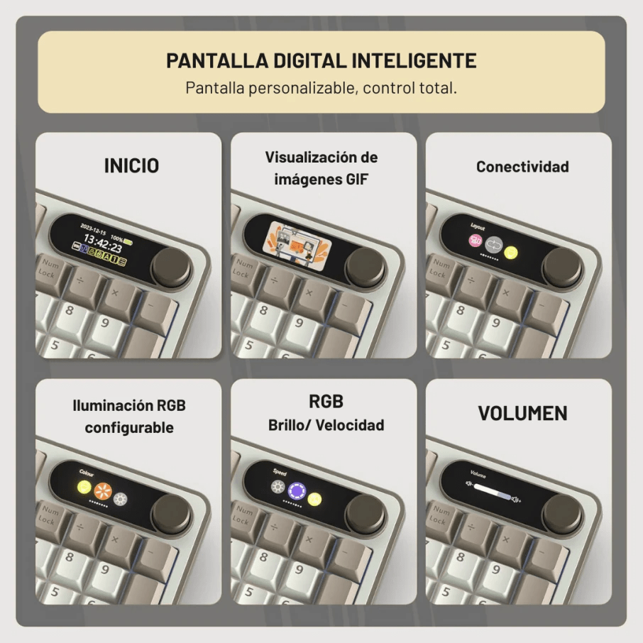 TECLADO MECANICO ROYAL KLUDGE RK-S98 INALAMBRICO 2.4 BT (SW-CHARTREUSE)-BLACKBERRY MOUSE9