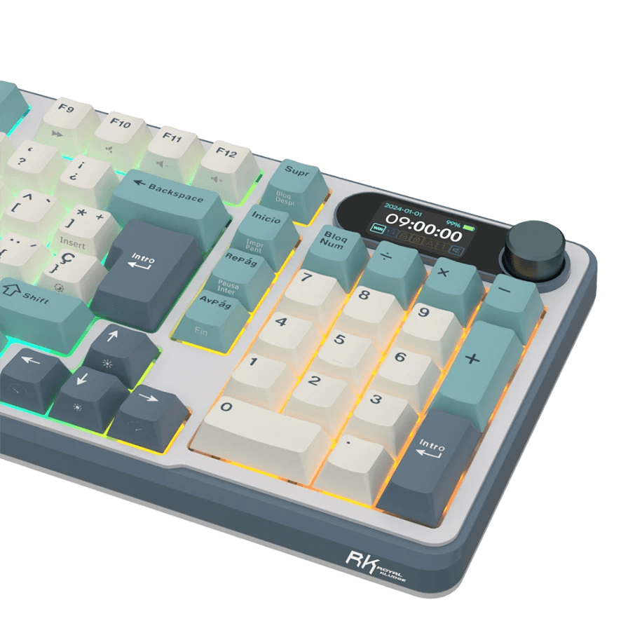 TECLADO MECANICO ROYAL KLUDGE RK-S98 INALAMBRICO 2.4 BT (SW-CHARTREUSE)-BLACKBERRY MOUSE14