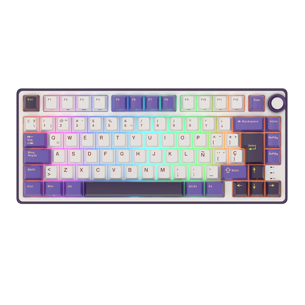 TECLADO MECANICO ROYAL KLUDGE RK-R75 ALAMBRICO (SW-KSILVER)-SKY CYAN7