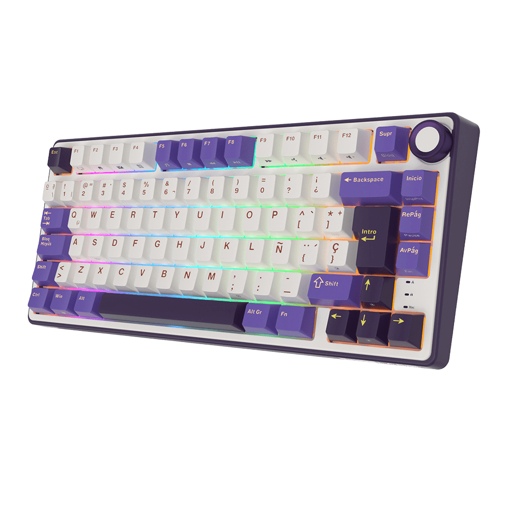 TECLADO MECANICO ROYAL KLUDGE RK-R75 ALAMBRICO (SW-KSILVER)-SKY CYAN9