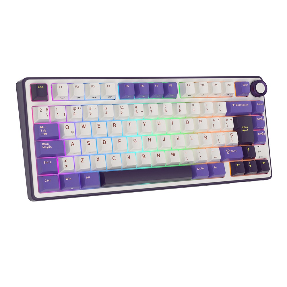TECLADO MECANICO ROYAL KLUDGE RK-R75 ALAMBRICO (SW-KSILVER)-SKY CYAN10