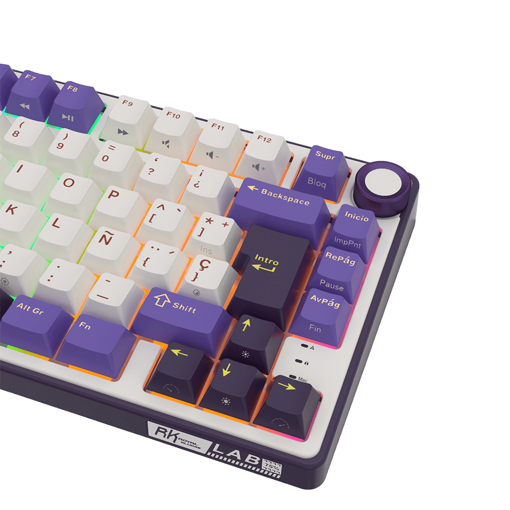TECLADO MECANICO ROYAL KLUDGE RK-R75 ALAMBRICO (SW-KSILVER)-SKY CYAN13