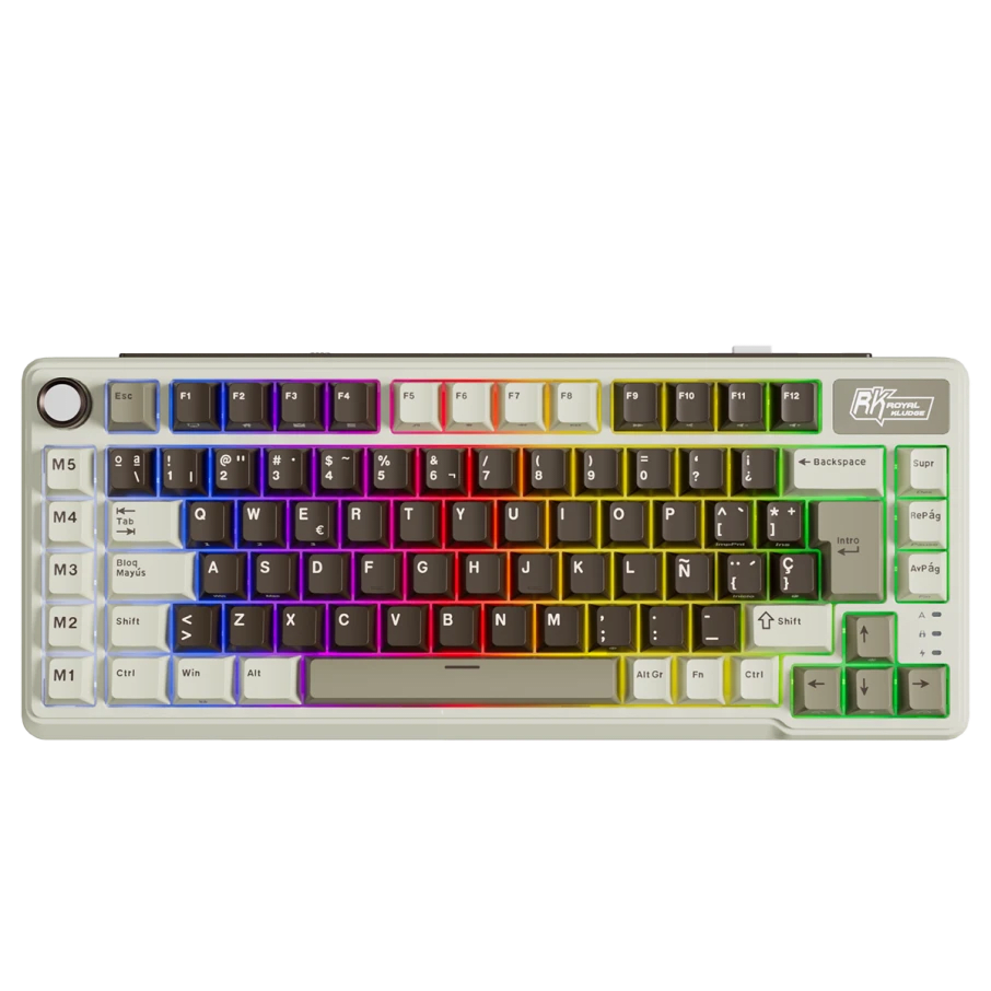 TECLADO MECANICO ROYAL KLUDGE RK-L75 INALAMBRICO RGB SP (SW-CREAMY) 0