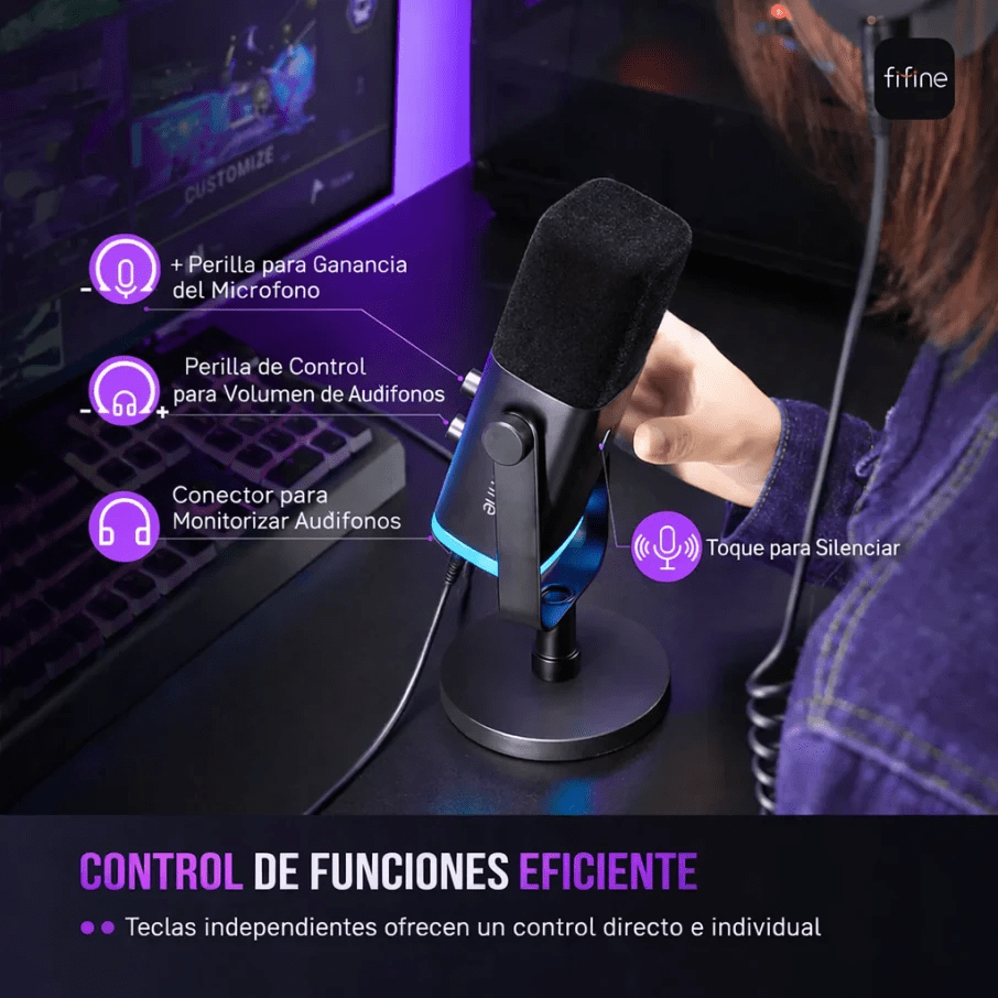 MICROFONO FIFINE AM8 DINAMICO NEGRO4