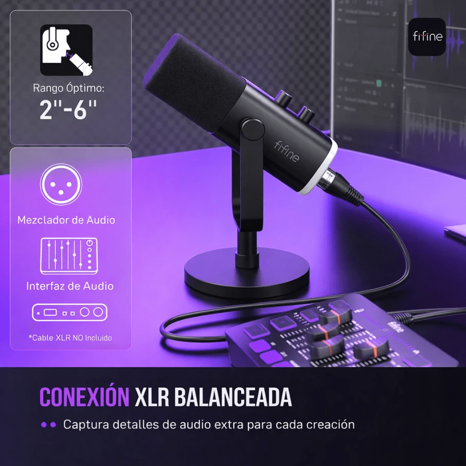 MICROFONO FIFINE AM8 DINAMICO NEGRO6