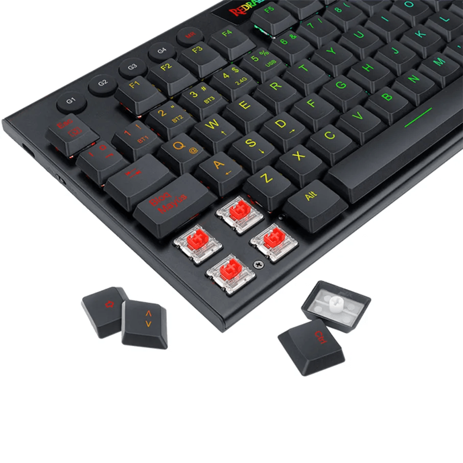 TECLADO MECANICO REDRAGON HORUS FS INALAMBRICO K618 (SW-ROJO) NEGRO4