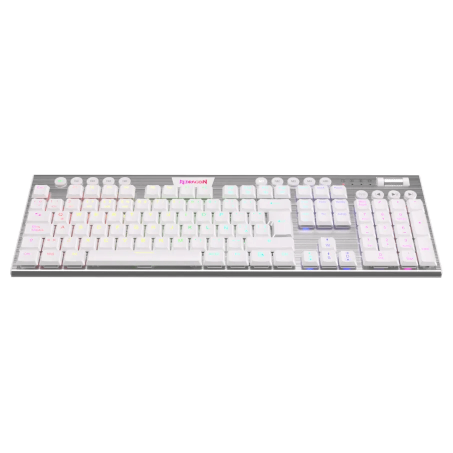 TECLADO MECANICO REDRAGON HORUS FS INALAMBRICO K618W (SW-ROJO) BLANCO4