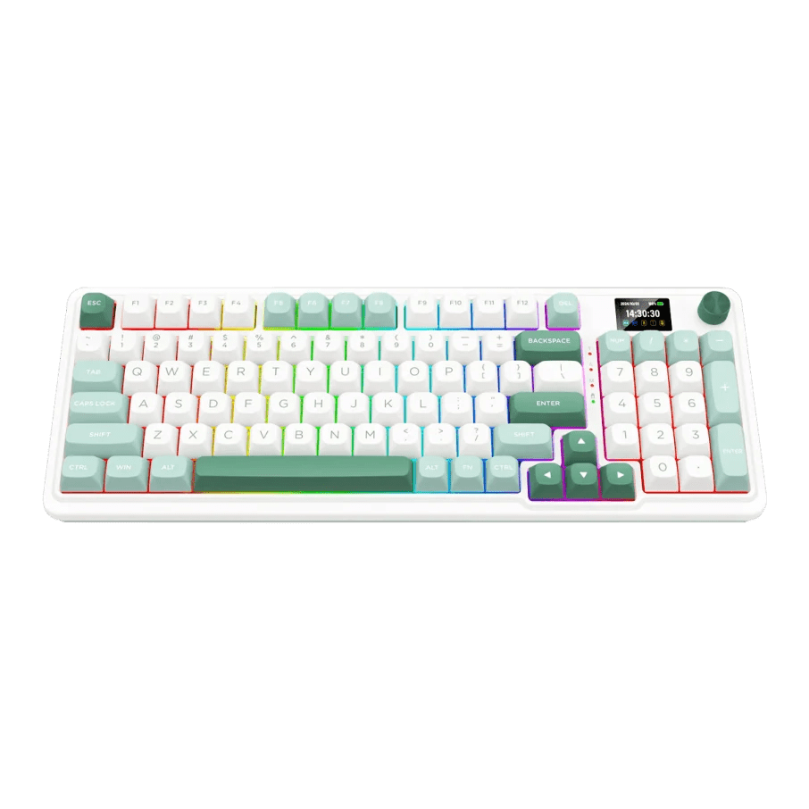 TECLADO REDRAGON GALATIN PRO-RGB INALAMBRICO BT INGLES WHITE/GREEN2