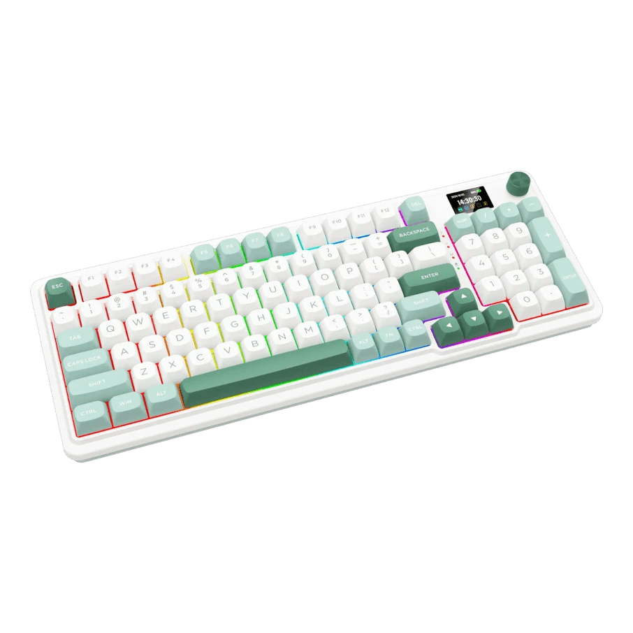 TECLADO REDRAGON GALATIN PRO-RGB INALAMBRICO BT INGLES WHITE/GREEN3